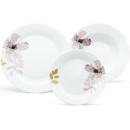 Arôme Home 18-częściowy zestaw obiadowy Irys, ekstra biały