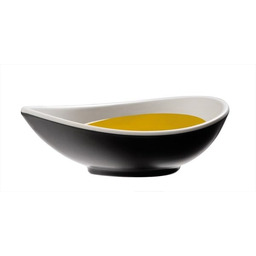 Misa owalna z melaminy biała/czarna 15 x 9,5