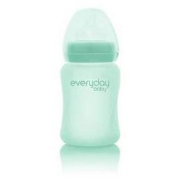 EVERYDAY BABY Szklana butelka ze smoczkiem S miętowa