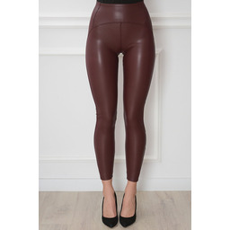 Spodnie legginsy skórzane push-up burgund Tome New