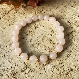 Pakamera Bransoletka kwarc różowy- srebro 925 pozłacane