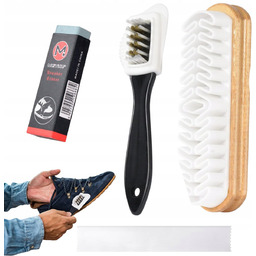 ZESTAW DO CZYSZCZENIA BUTÓW ZAMSZOWYCH SZCZOTKA SZCZOTKI GUMKA