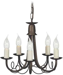 Żyrandol MINSTER MN5 BLK/GOLD Elstead