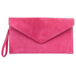 Kopertówka skórzana fuksja N12