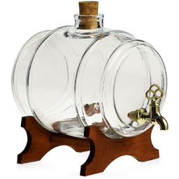 Beczka beczułka antałek szklany z kranikiem 2L