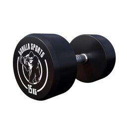 15 kg Hantla stała gumowana profesjonalna Gorilla Sports
