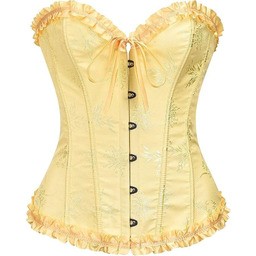 Gorset wyszczuplający talię żółty elegancki gorsetowy top retro