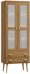 Witryna drewniana Venuci 2 szuflady 79cm dąb