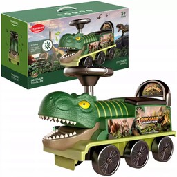 Zielona Lokomotywa Dinozaur Jeździk Chodzik Efekty Dźwiękowe