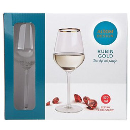 Komplet kieliszków Rubin gold wino białe 370 ml