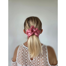 Pakamera Gumka jedwabna, scrunchie, frotka strawberry pink MAXI