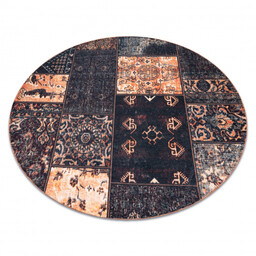 Dywan ANTIKA ancient chocolate, koło nowoczesny patchwork, grecki