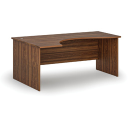 Ergonomiczne biurko PRIMO WOOD, 180x120 cm, lewe, orzech