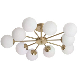 Lampa Sufitowa Wisząca Złota Żyrandol Szklane kule Elegante