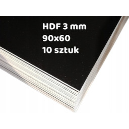 Płyta Hdf 3mm formatka jednostronnie Czarna, uwaga rysy