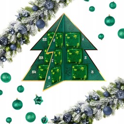 KALENDARZ ADWENTOWY Z HERBATĄ 3D CHOINKA STOJĄCA ZESTAW