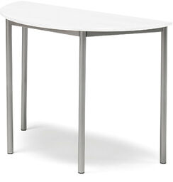 Stół SONITUS, półokrągły, 1200x600x900 mm, laminat HPL biały,