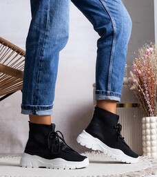 Czarne sneakersy skarpetkowe Frahm-39