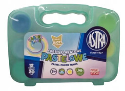 Farby plakatowe pastelowe Astra 12 kolorów - ASTRA