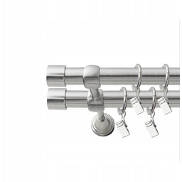Karnisz podwójny metalowy stal 250 cm fi 19