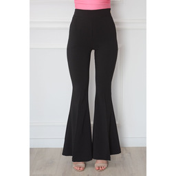 Spodnie dzwony w kant czarne Darios