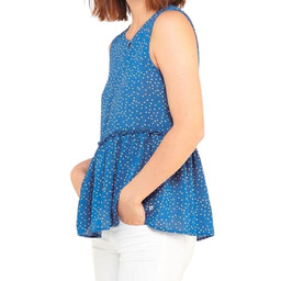 Bluzka damska Le Temps Des niebieska z baskinką-XS