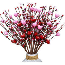 AXYLEX Dekoracje walentynkowe kwiatowe kostki łodygi - 8