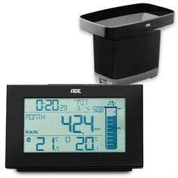 Stacja meteorologiczna z deszczomierzem sterowanym radiow Ade WS1907