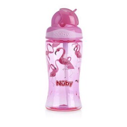 Nuby Kubek niekapek ze składaną słomką 360 ml