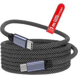 Kabel Zasilający USB-C do USB-C 65W 1m, Magnetyczny,
