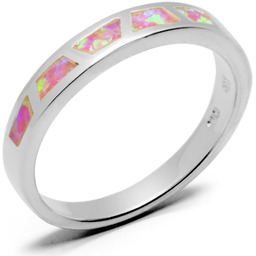 Srebrna Obrączka z Różowym Opalem