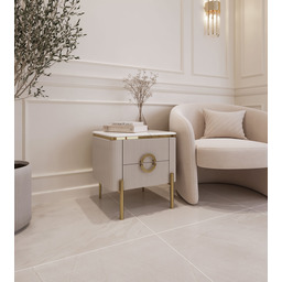 SZAFKA NOCNA Anne Cashmir prostokątna, kaszmirowa, ryflowany korpus,