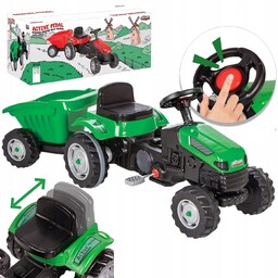 Traktor Ciągnik Na Pedały z Przyczepką Zielony