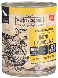 WIEJSKA ZAGRODA Indyk z jagnięciną 800g karma mokra