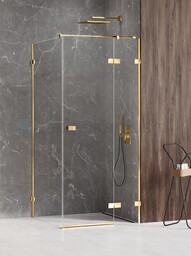 Złota kabina prysznicowa prawa 80x100 EXK-1651 Avexa Gold