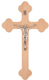 Drewniany klasyczny krzyż z pasyjką 14cm