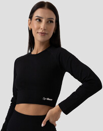GymBeam Damski Crop Top FLO Ribbed Black