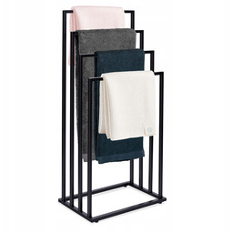 Stojak Czarny Na Ręczniki Wieszak Stojący Łazienkowy Metalowy