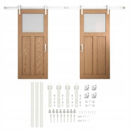 System do drzwi przesuwnych 2 skrzydla bialych