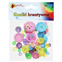 Guziki kreatywne dekoracyjne PASTELOWE 40g Shan SG03