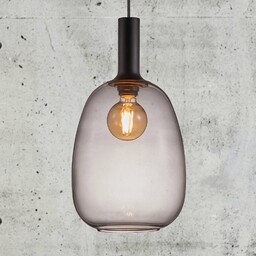 Nordlux Lampa wisząca Alton szklany klosz szary dym