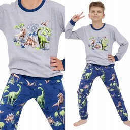 Piżama Chłopięca Cornette 966 Dinosaur 158/164 Szary