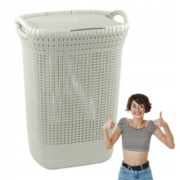 Kosz Na Pranie Bieliznę 57L Curver Knit Kremowy
