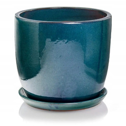 Donica Ogrodowa Ceramiczna Z Podstawką Okrągła 41X34 CM