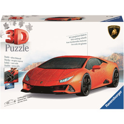 Puzzle 3D Lamborghini Huracán Evo pomarańczowe 108 sztuk