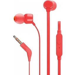 JBL Słuchawki dokanałowe przewodowe T160, 3,5mm, czerwone