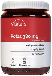 Cytrynian Potasu 380 mg, Vitalers, 60 kapsułek