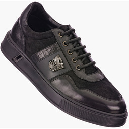 Buty Męskie JOHN DOUBARE Skórzane Czarne Półbuty 603-03