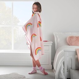 Catherine Lansfield Rainbow Hearts przytulny polarowy koc