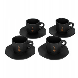Bialetti Zestaw 4 filiżanek z Podstawką Czarny